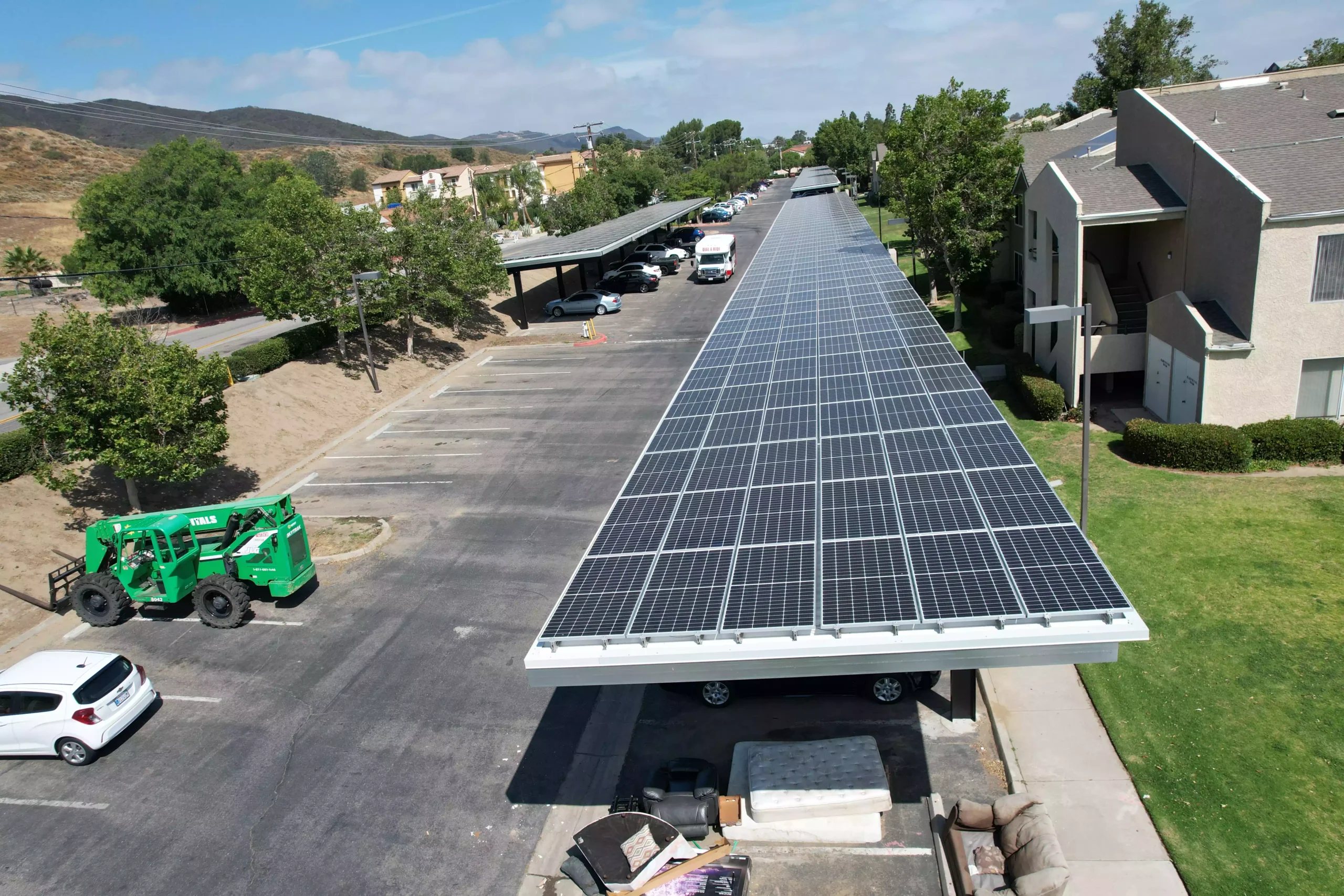 picture about solar shades installed in a line