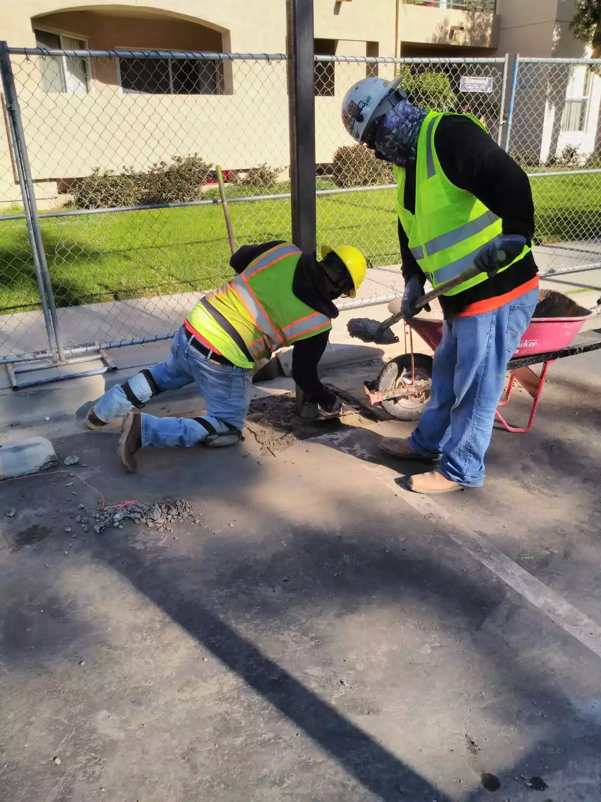 construction workers at work